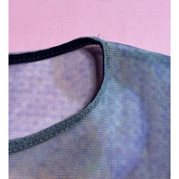 Y2K ALPHONSE MUCHA Art NOUVEAU Print Mesh Long Sleeve Blouse W/Rhinestones. XS-S - Picture 6 of 16